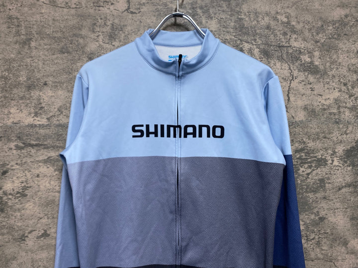 JW555 シマノ SHIMANO 長袖 サイクルジャージ 水色 グレー XL 裏起毛