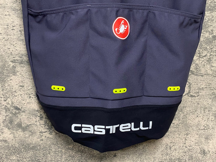 KB222 カステリ CASTELLI ROSSOCORSA 半袖 サイクルジャージ グレー 黄 XL gabba GORE WINDSTOPPER ※ロゴ劣化