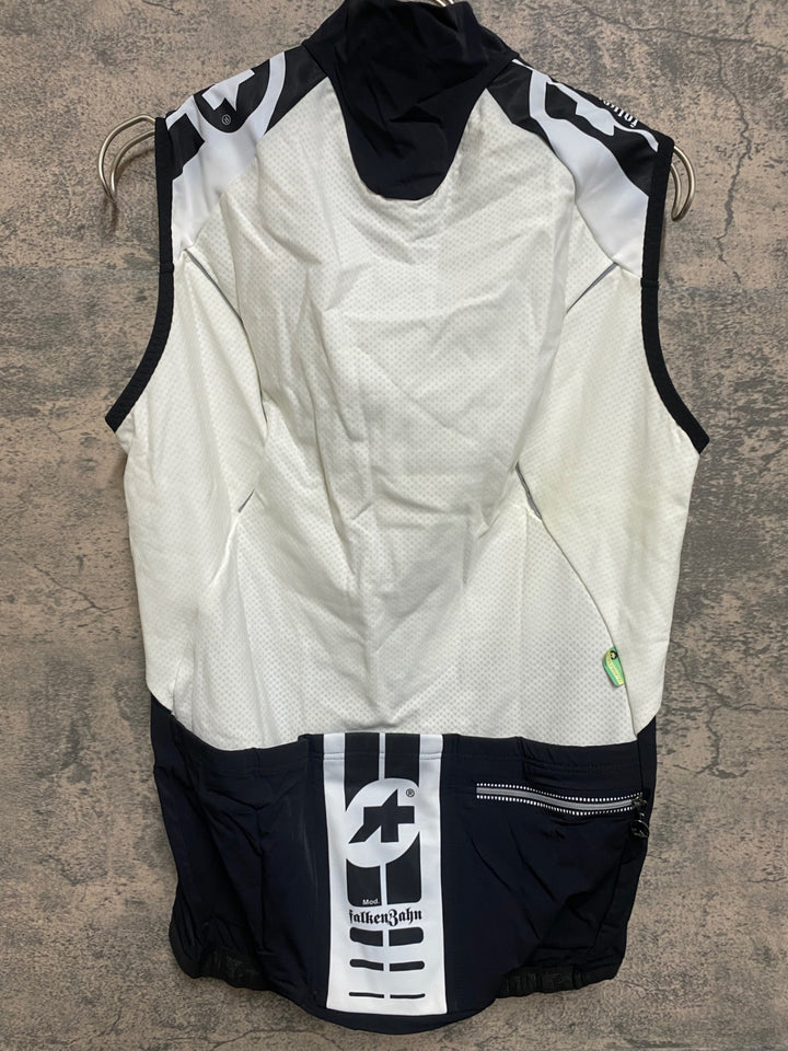 JQ934 アソス ASSOS iG.falken Zahn ジレ サイクルベスト 白 M 裏起毛 ※一部色褪せ