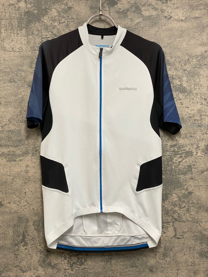 JO068 シマノ SHIMANO 半袖 サイクルジャージ 白 黒 L