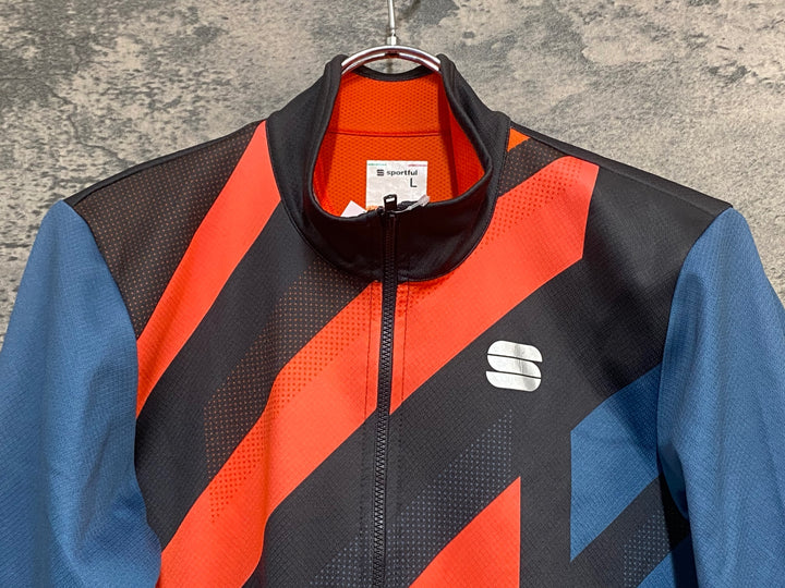 KM616 スポーツフル sportful 長袖 サイクルジャージ グレー オレンジ L 裏起毛