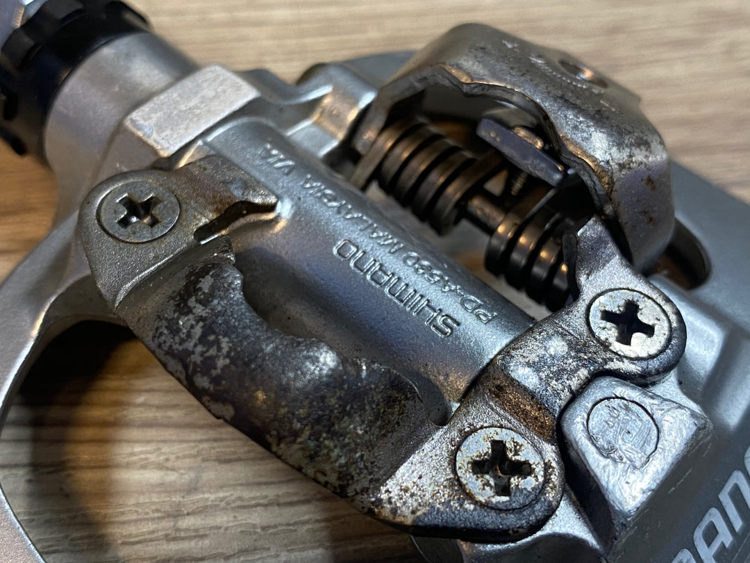 JO035 シマノ SHIMANO PD-A530 ビンディングペダル 片面フラット シルバー SPD