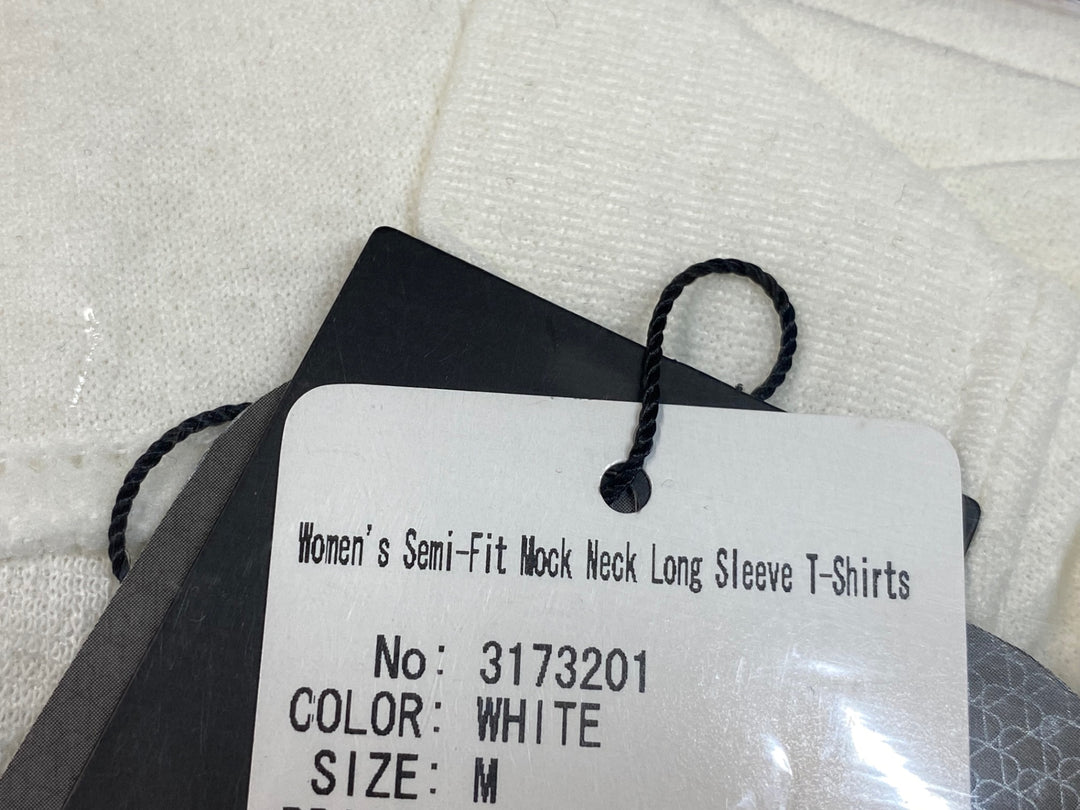 JW021 レリック reric Women's Semi-Fit Neck Long Sleeve T-Shirts 長袖ベースレイヤー 白 M レディース