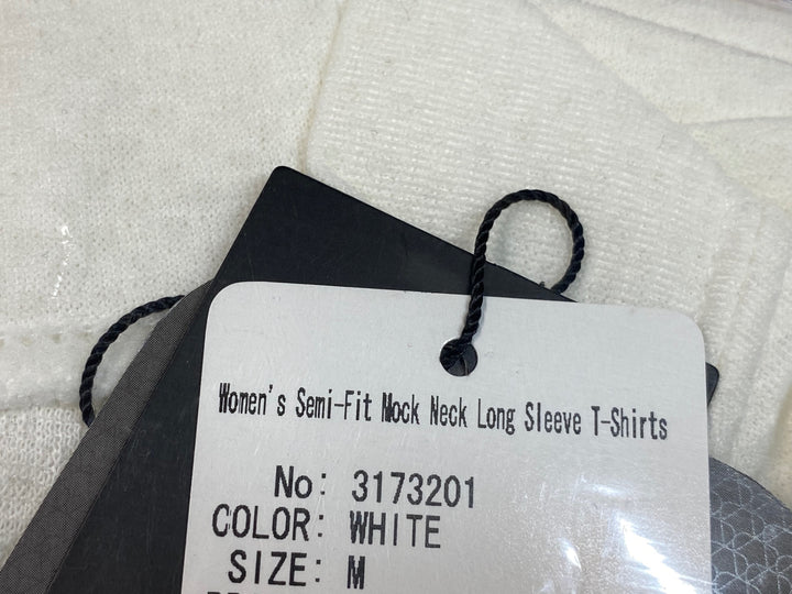 JW021 レリック reric Women's Semi-Fit Neck Long Sleeve T-Shirts 長袖ベースレイヤー 白 M レディース