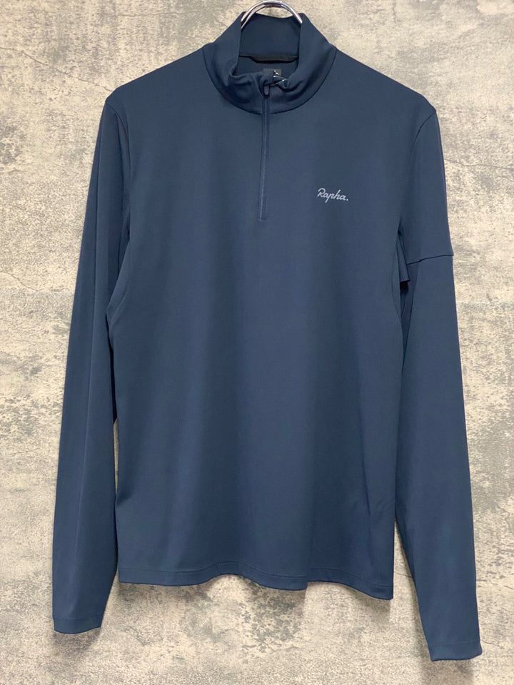 JU128 ラファ Rapha MEN`S ACTIV HALF ZIP 長袖 シャツ 濃紺 S