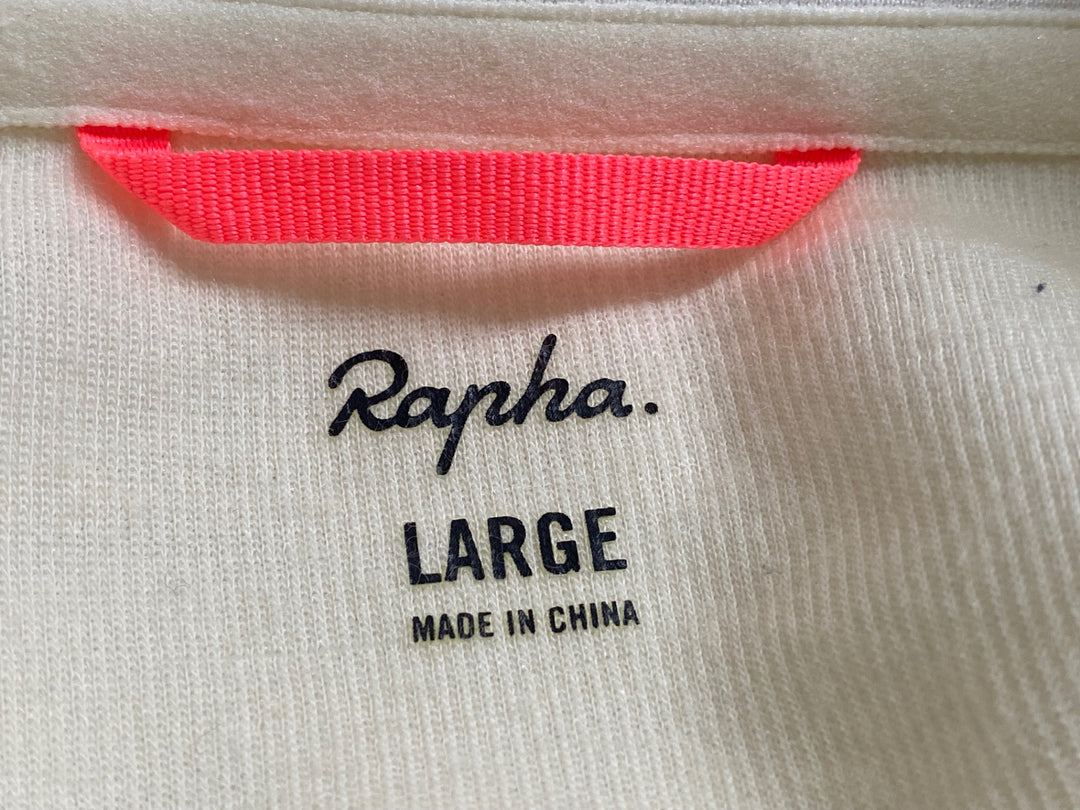 JY602 ラファ Rapha BREVET LONG SLEEVE JERSEY 長袖 サイクルジャージ 白 L 裏起毛 ※スレ