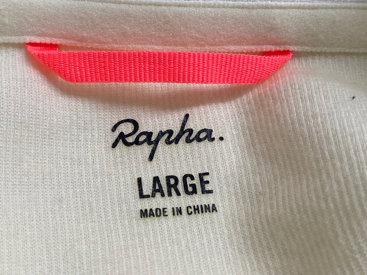 JY602 ラファ Rapha BREVET LONG SLEEVE JERSEY 長袖 サイクルジャージ 白 L 裏起毛 ※スレ