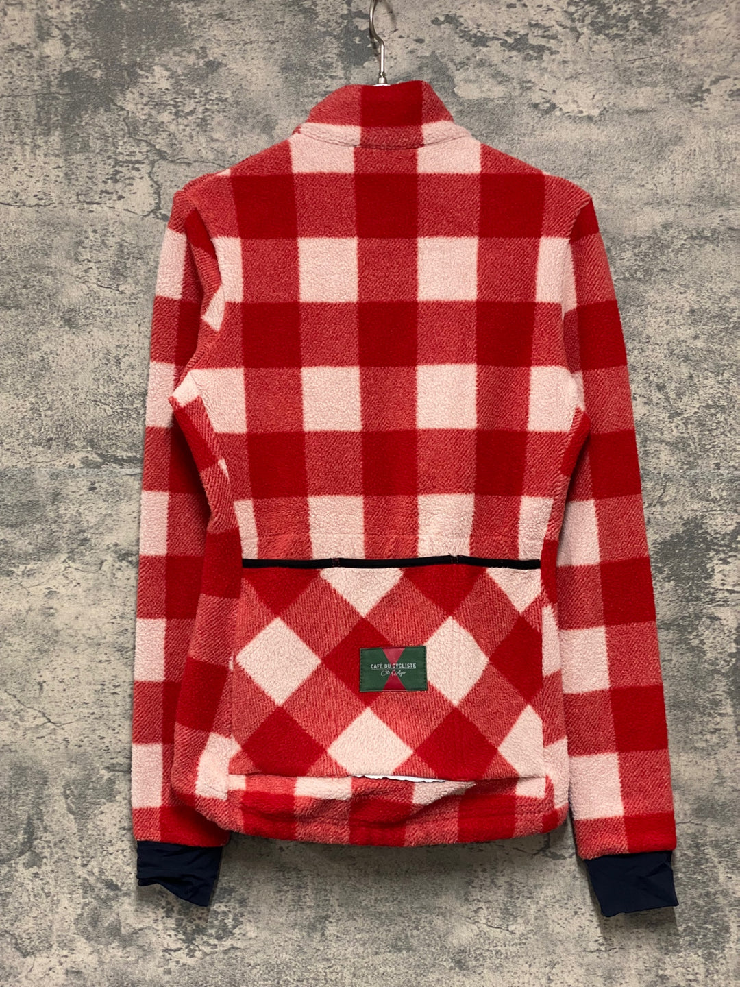 KA838 カフェドシクリステ CAFE DU CYCLISTE SOLANGE NEW CHECK WOMAN 長袖 サイクルジャケット 赤ピンク XS フリース