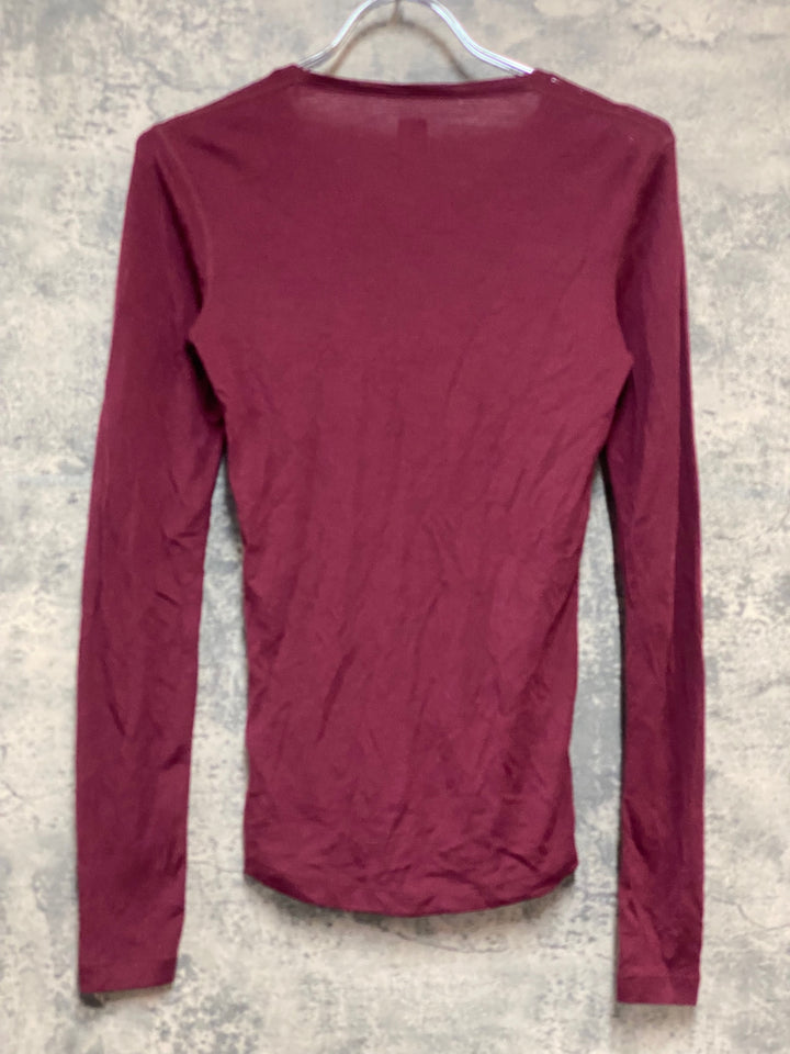 KL467 ラファ Rapha WOMEN'S MERINO BASE LAYER - LONG SLEEVE 長袖 ベースレイヤー バーガンディ XS ※動物の毛