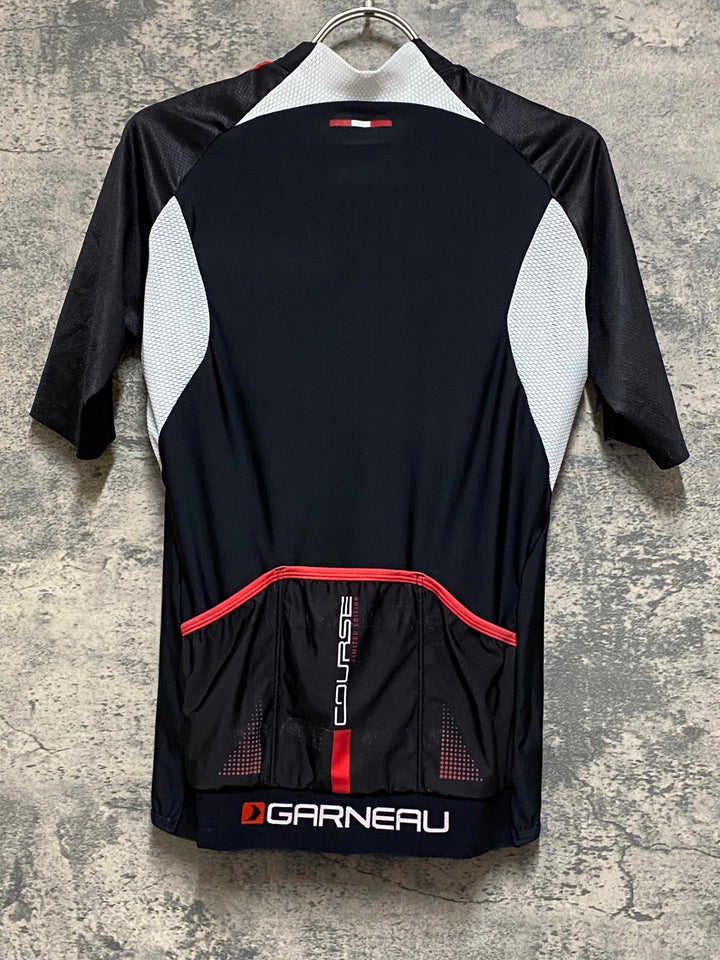 JQ314 ガノー GARNEAU 半袖 サイクルジャージ 黒 赤 Ｍ