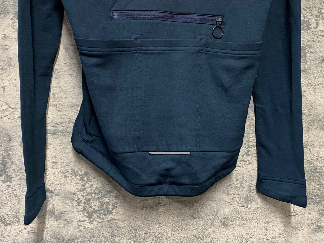 KH993 ラファ Rapha BREVET LONG SLEEVE JERSEY 長袖 サイクルジャージ 紺 S