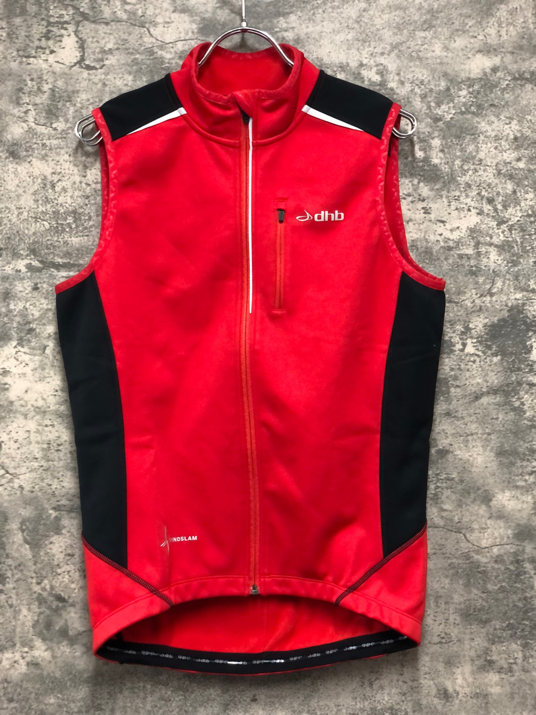 JE128 DHB サイクルベスト ジレ 裏起毛 赤 XS