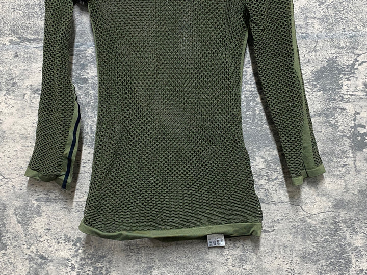 KF214 ミレ MILLET 長袖 メッシュ ベースレイヤー オリーブ S-M