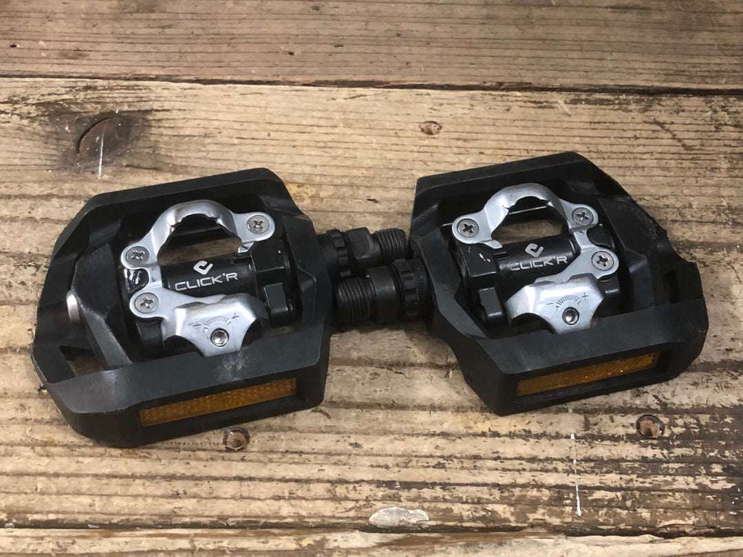 JU358 シマノ SHIMANO PD-T420 ビンディングペダル SPD 片面フラット ※右ペダル軸回転不良のためジャンク