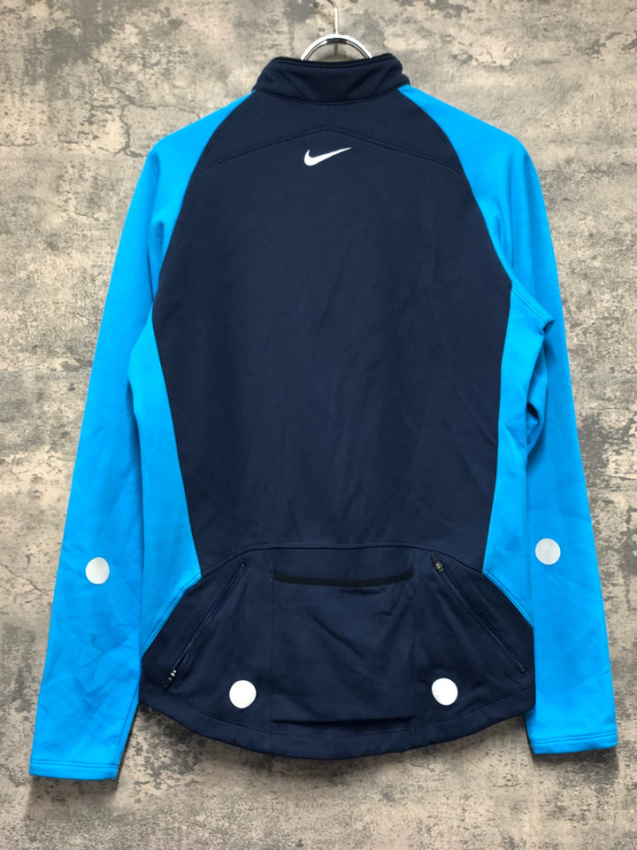 KL650 ナイキ NIKE 長袖 サイクルジャージ 水色 ネイビー M 裏起毛