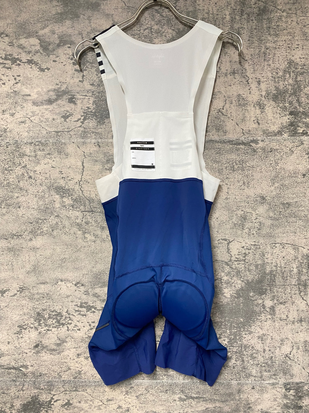 KC780 ラファ Rapha CORE BIB SHORTS ビブショーツ 青 ホワイト M　使用に伴う擦れ、光沢あり