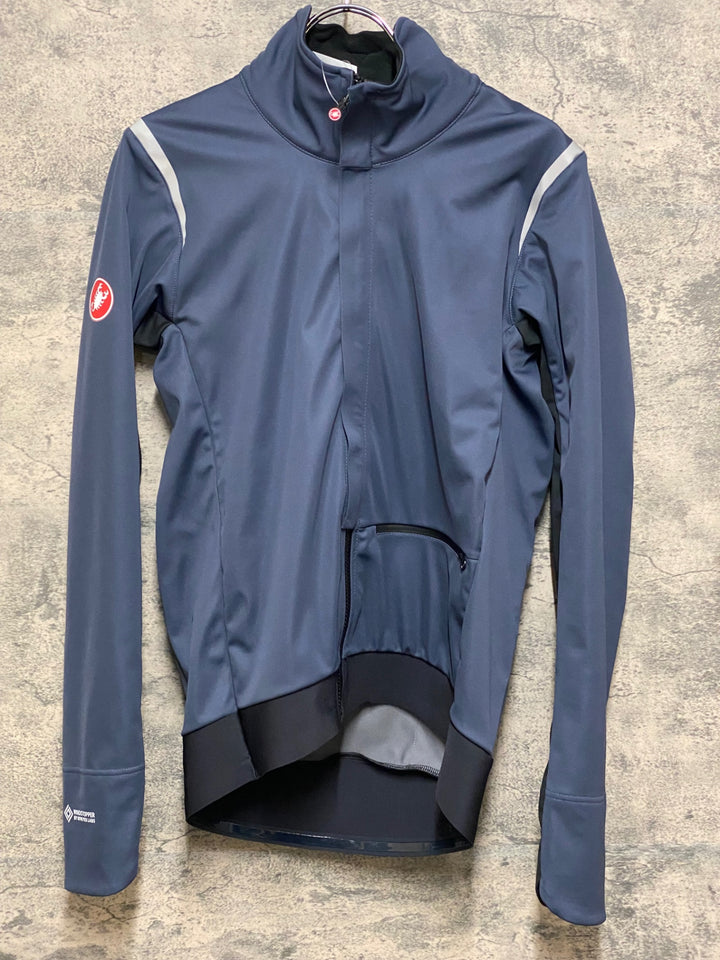 JQ759 カステリ CASTELLI ALPHA DOPPIO ROS JACKET 長袖 サイクルジャケット グレー M ROSSOCORSA WINDSTOPPER