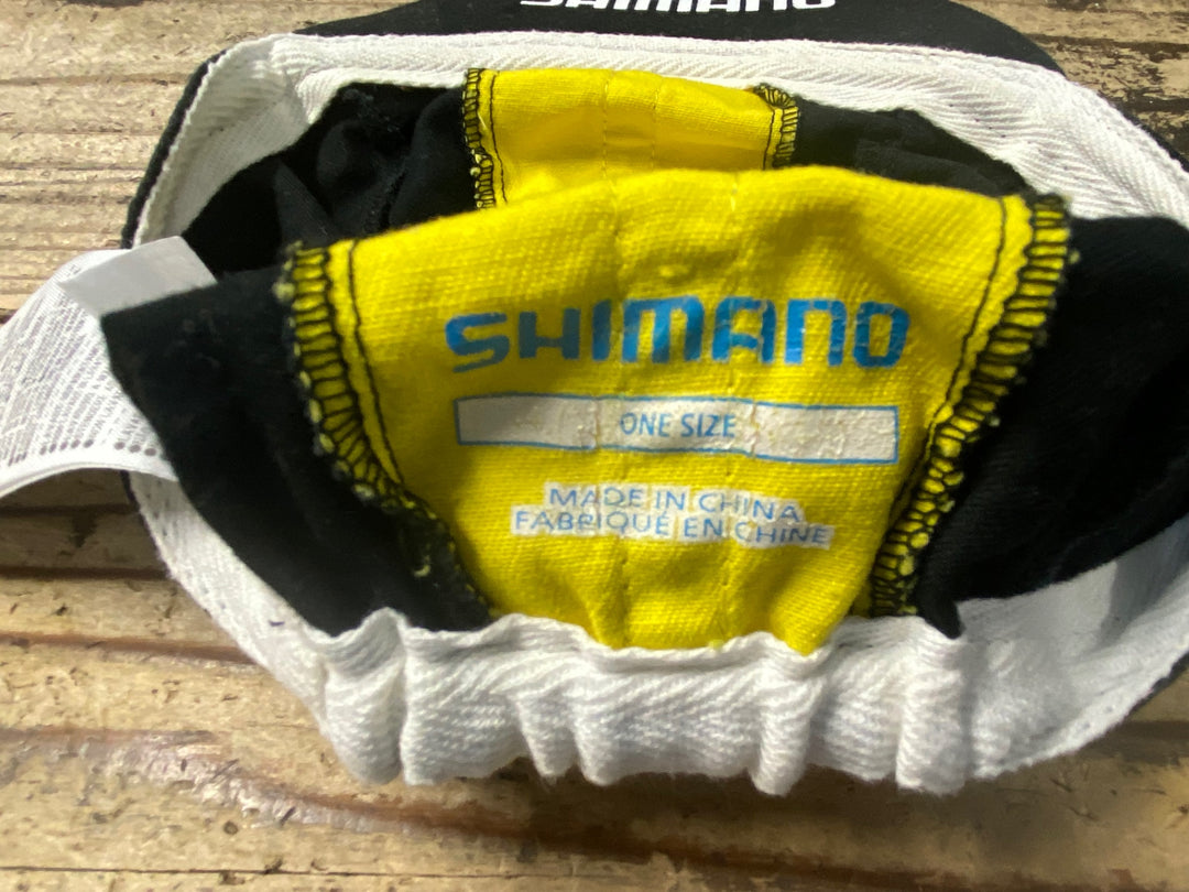 KN288 シマノ SHIMANO サイクルキャップ 黒 黄 ONE SIZE