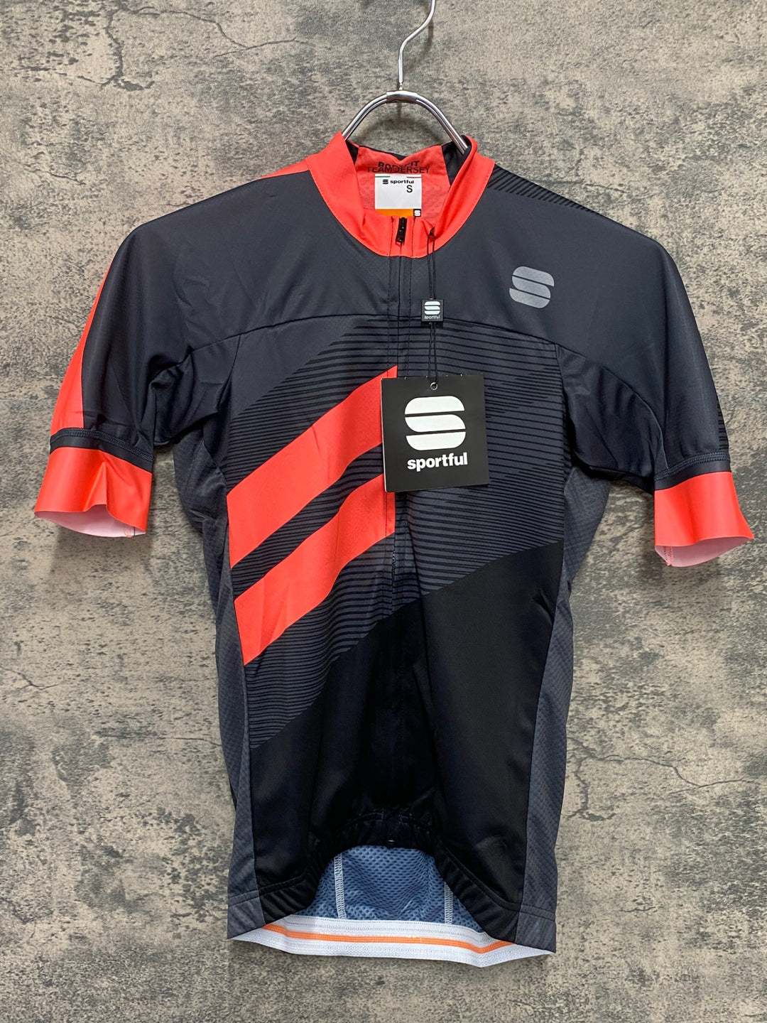 IY882 スポーツフル sportful 半袖 サイクルジャージ 黒 オレンジ S