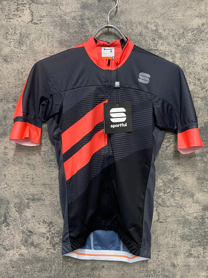 IY882 スポーツフル sportful 半袖 サイクルジャージ 黒 オレンジ S