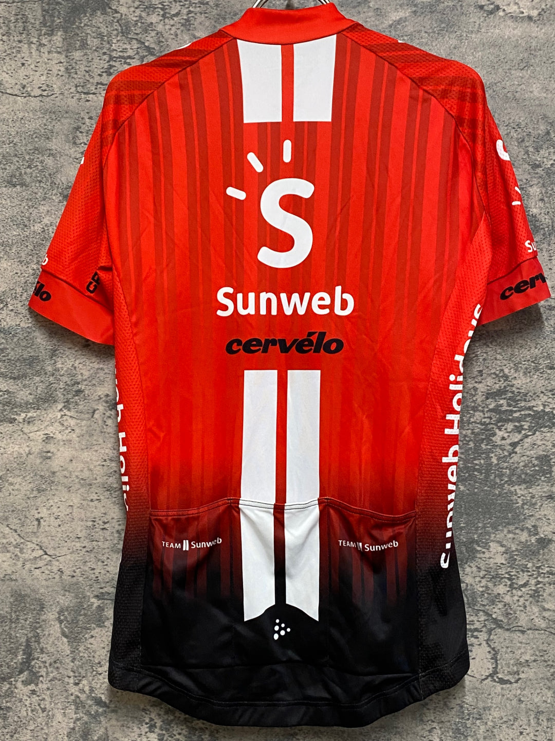 JN207 クラフト CRAFT 半袖 サイクルジャージ 赤 M Team Sunweb