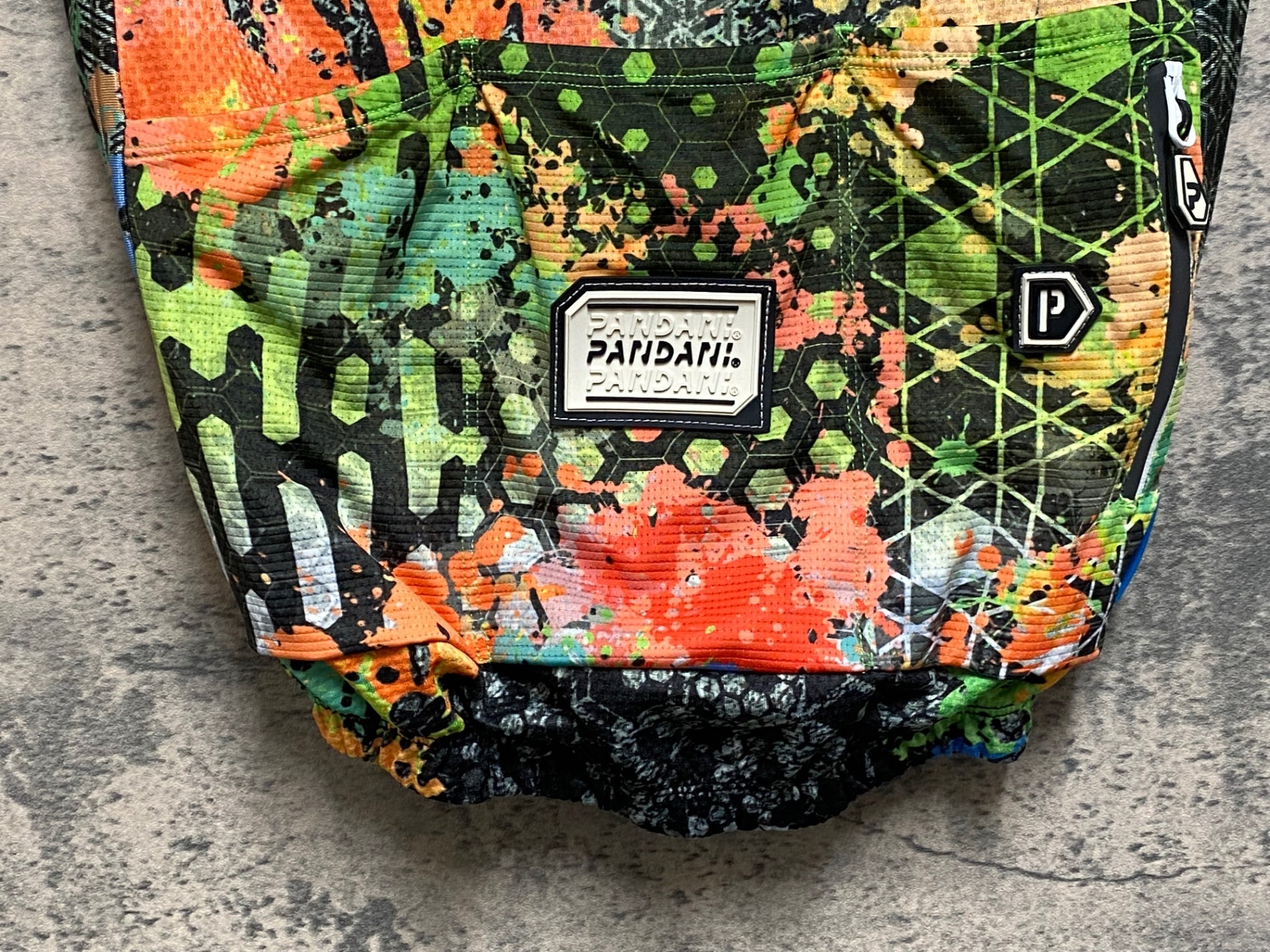 JR205 パンダーニ pandani 半袖サイクルジャージ 黒オレンジ S エアロ
