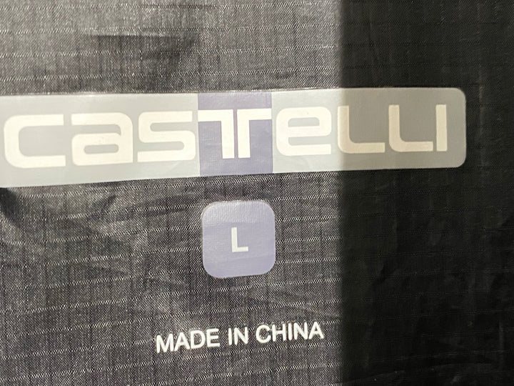 KD014 カステリ CASTELLI 長袖 ウインドブレイカー 黒 グレー L