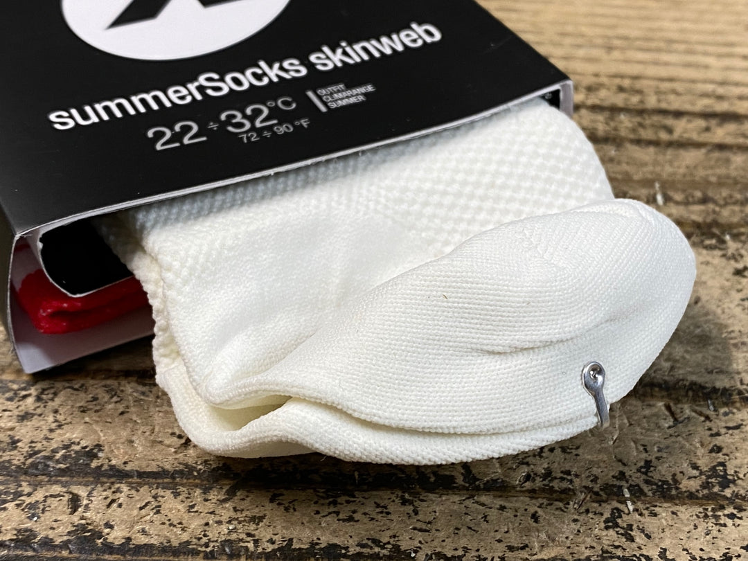 JQ204 アソス assos summerSocks skinweb サイクルソックス 白 2