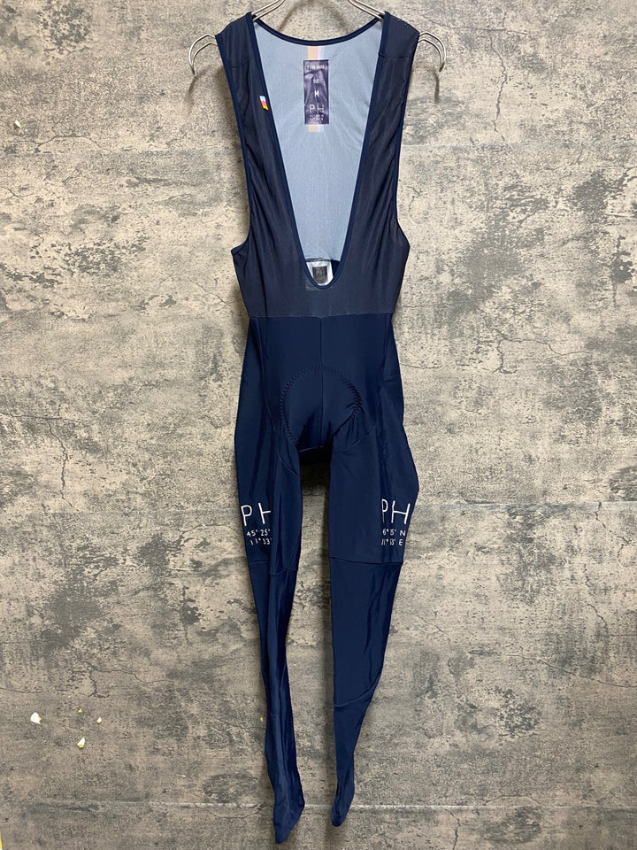 KD787 プッシュハード PUSH HARD ビブタイツ 紺 M 裏起毛 ※パッド部擦れあり