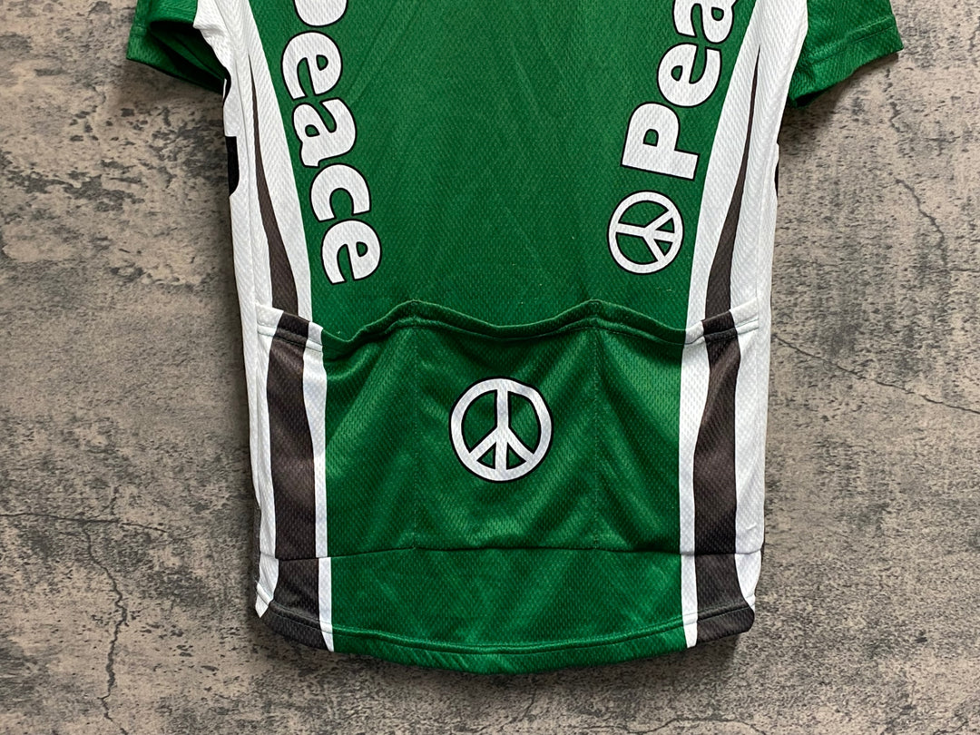 JU423 キャノンデール cannondale 半袖 サイクルジャージ 緑 M ハーフジップ
