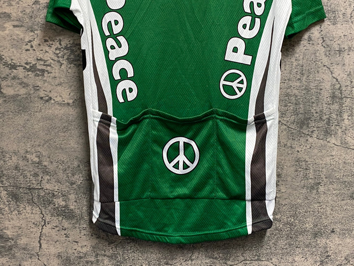 JU423 キャノンデール cannondale 半袖 サイクルジャージ 緑 M ハーフジップ