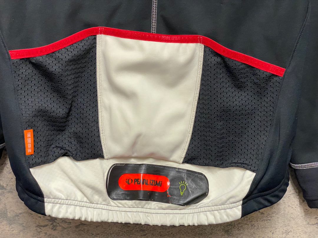 JR164 パールイズミ PEARL iZUMi 長袖サイクルジャケット 白黒 L 裏起毛