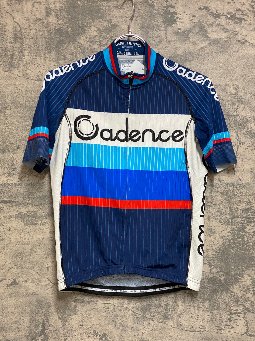 JQ507 ケイデンス Cadence RACE FIT 半袖サイクルジャージ 青 XS エアロジャージ