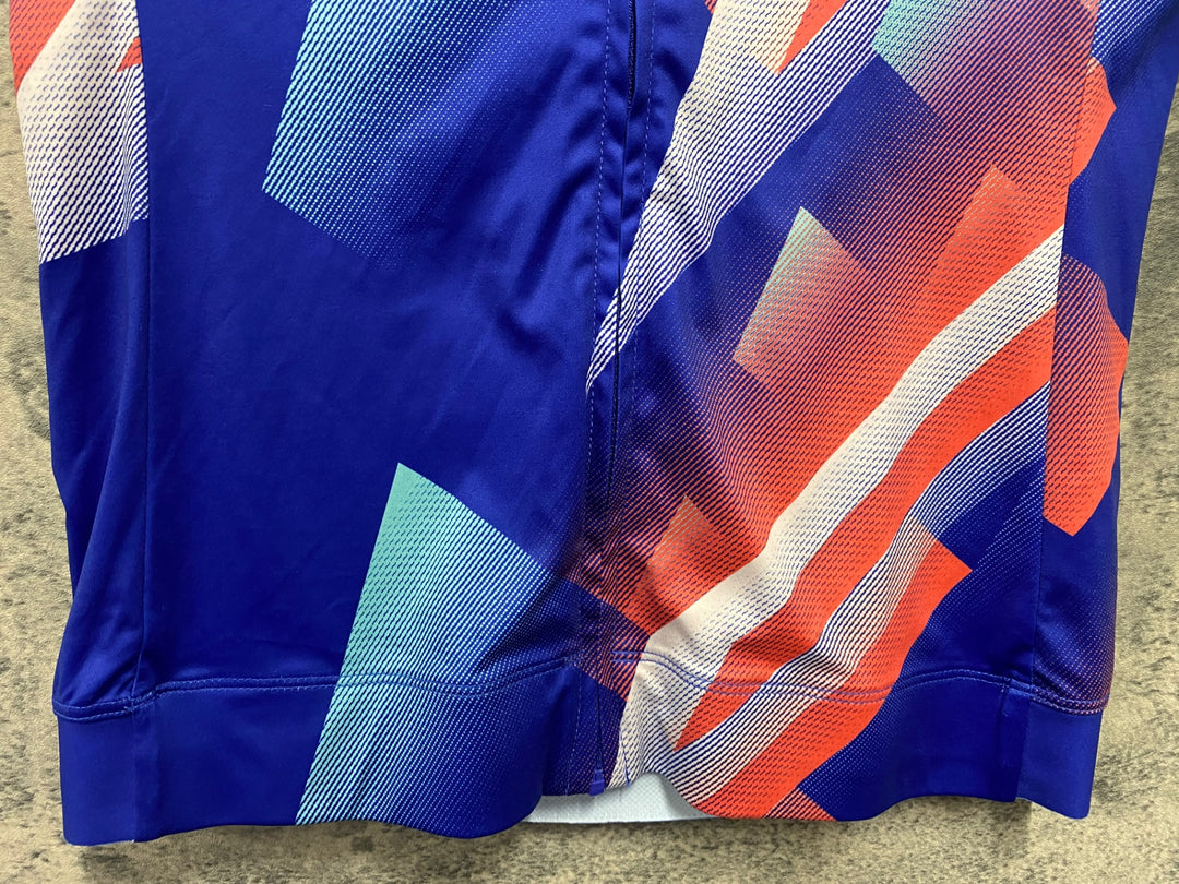 JT899 ラファ Rapha WOMEN'S 100 CORE JERSEY 半袖サイクルジャージ 青 XS ※タバコ臭