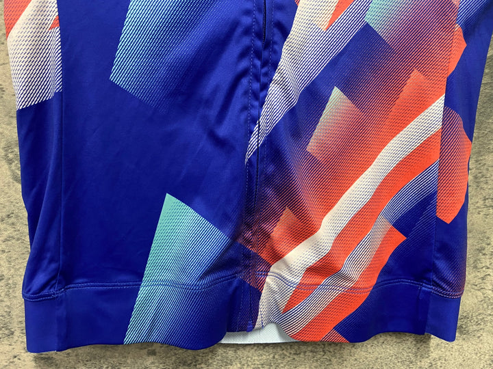 JT899 ラファ Rapha WOMEN'S 100 CORE JERSEY 半袖サイクルジャージ 青 XS ※タバコ臭