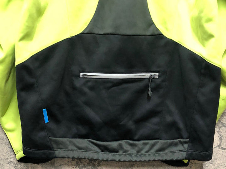 KD663 シマノ SHIMANO 長袖 サイクルジャケット 黄 XL 裏起毛 ※汚れ