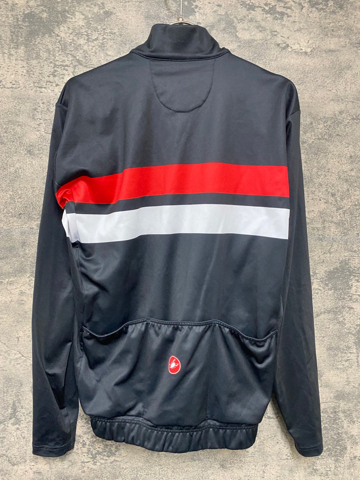 KA693 カステリ CASTELLI 長袖 サイクルジャージ 黒 L 裏起毛