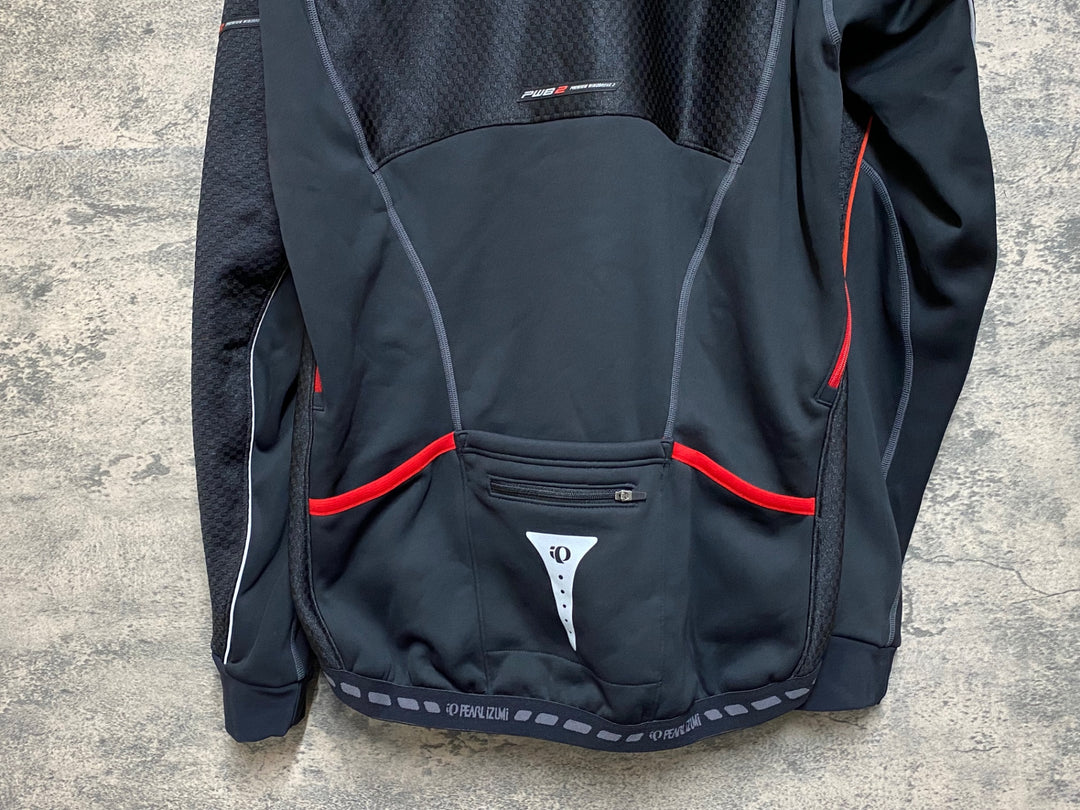 JP707 パールイズミ PEARL iZUMi 長袖 サイクルジャケット 黒 赤 L 裏起毛