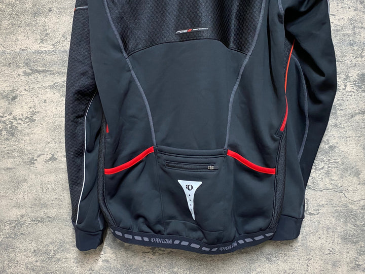 JP707 パールイズミ PEARL iZUMi 長袖 サイクルジャケット 黒 赤 L 裏起毛