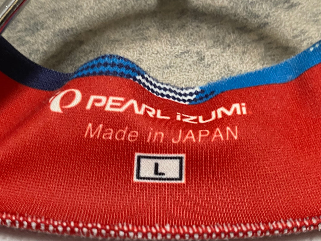KE186 パールイズミ PEARL iZUMi 長袖 サイクルジャージ 白青赤 L 裏起毛