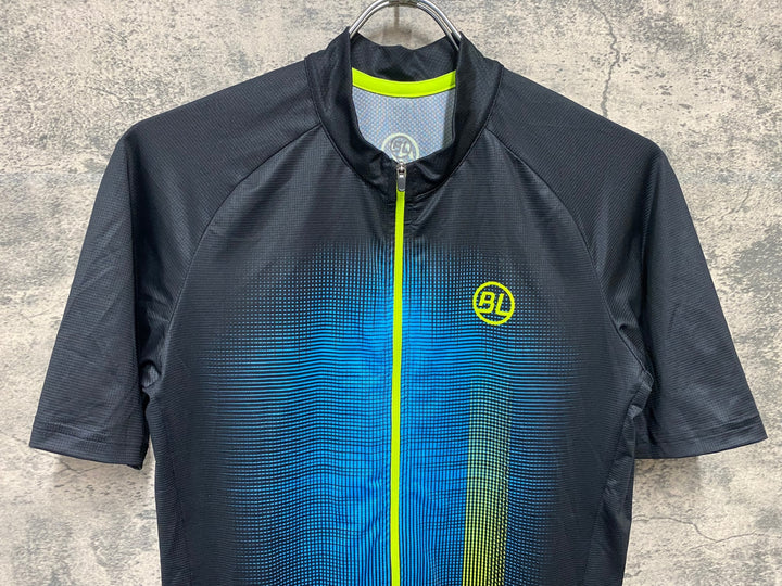 JH227 バイシクルライン Bicycle Line 半袖 サイクルジャージ 黒 青 M