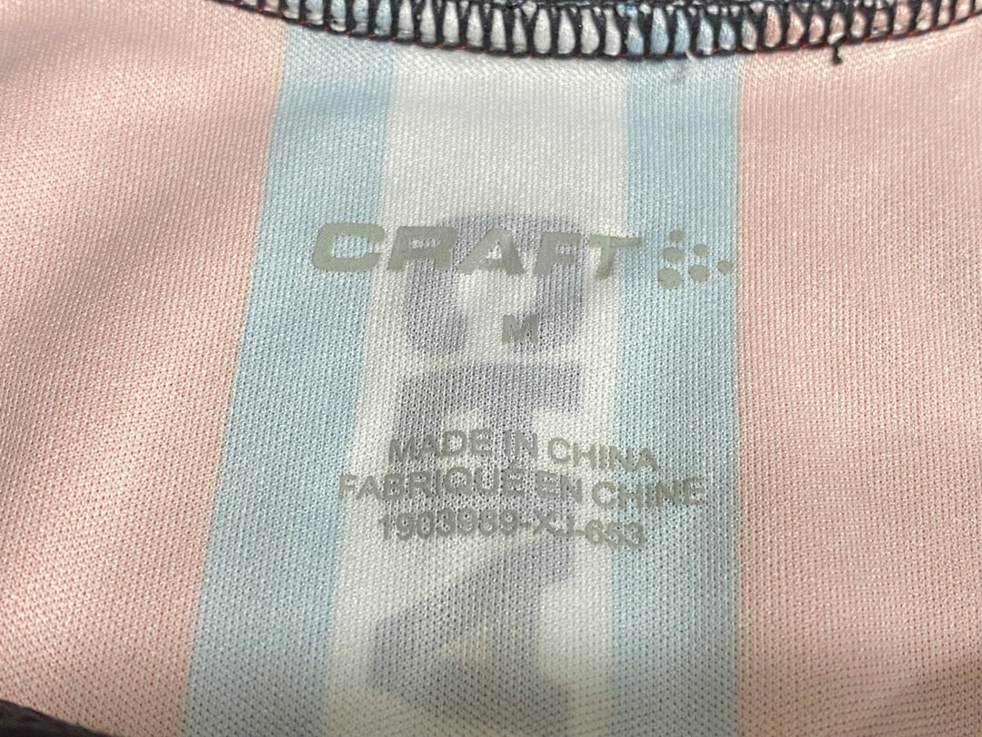 JT043 クラフト CRAFT 半袖サイクルジャージ 白青オレンジ M 黄ばみあり