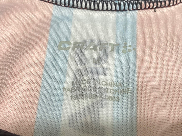 JT043 クラフト CRAFT 半袖サイクルジャージ 白青オレンジ M 黄ばみあり
