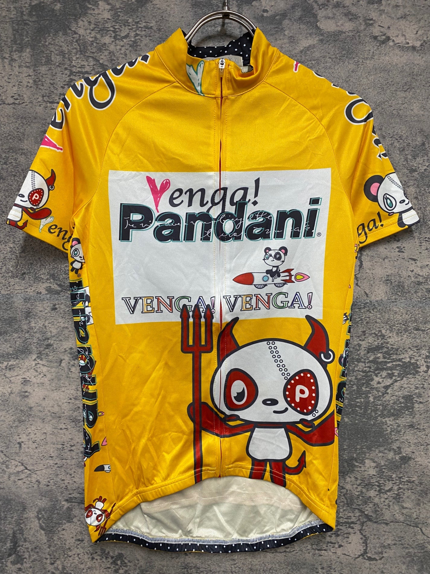 KD595 パンダーニ Pandani 半袖 サイクルジャージ 黄 S レディース