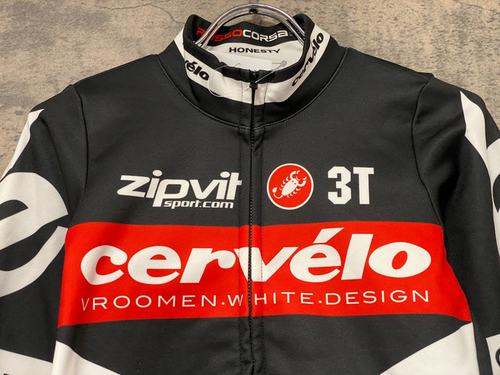 JF438 カステリ CASTELLI ROSSOCORSA 裏起毛 サイクルジャケット 黒 S