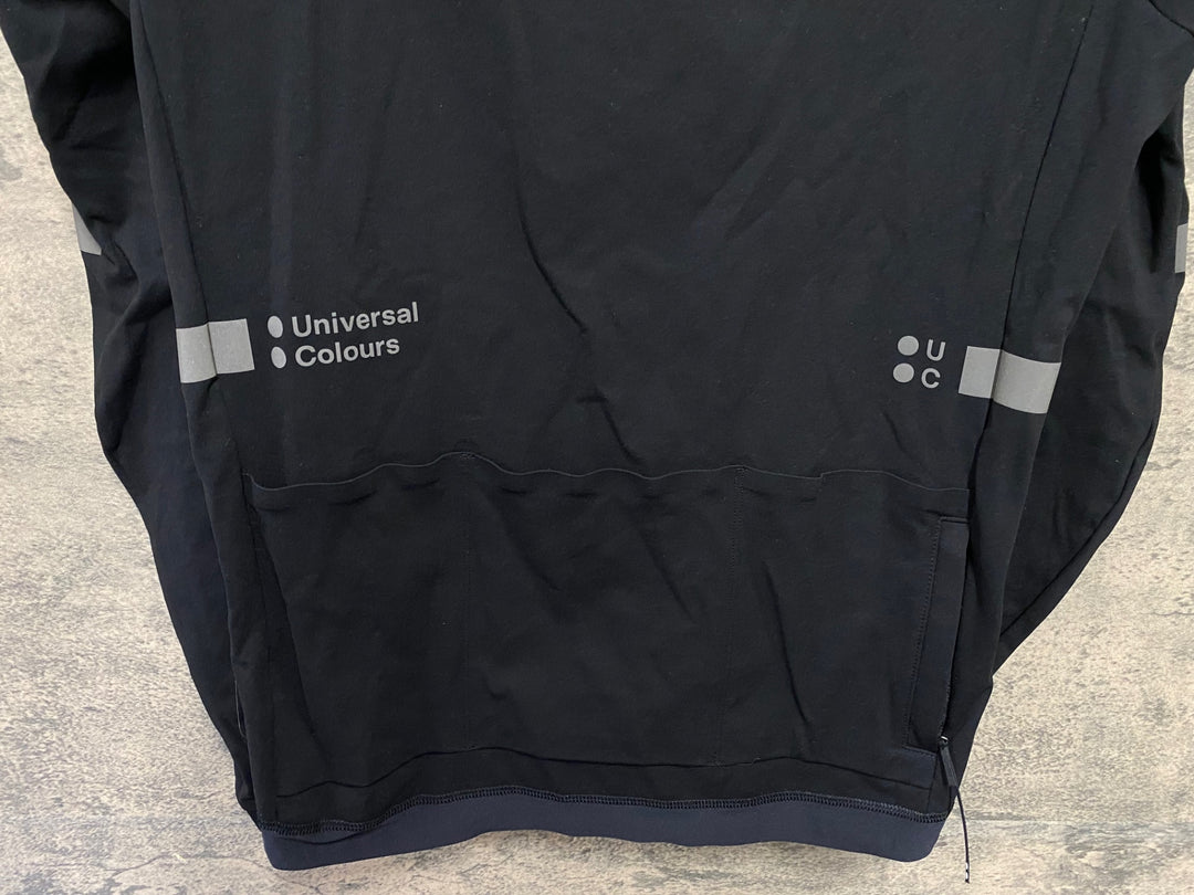 KD161 ユニバーサルカラーズ Universal Colours Mono Long Sleeve Jersey 長袖 サイクルジャージ 黒 M