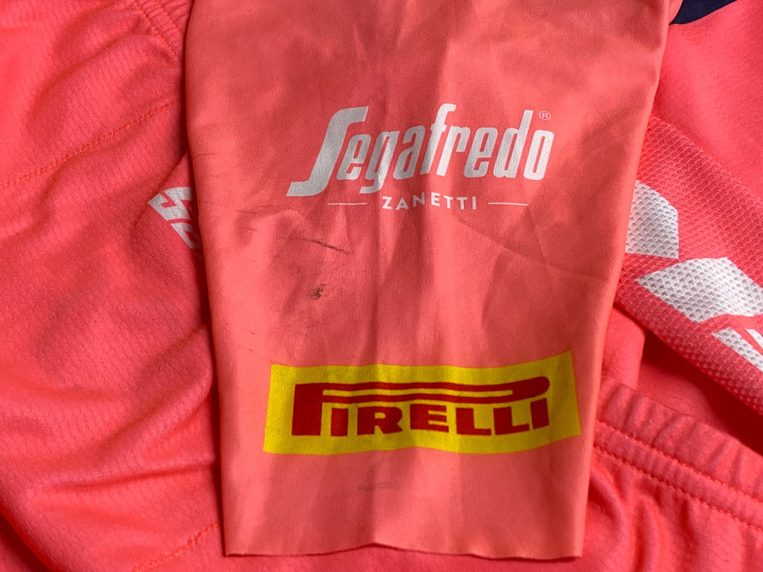 KL402 サンティーニ Santini 半袖 サイクルジャージ ピンク S TREK Segafredo ※汚れあり