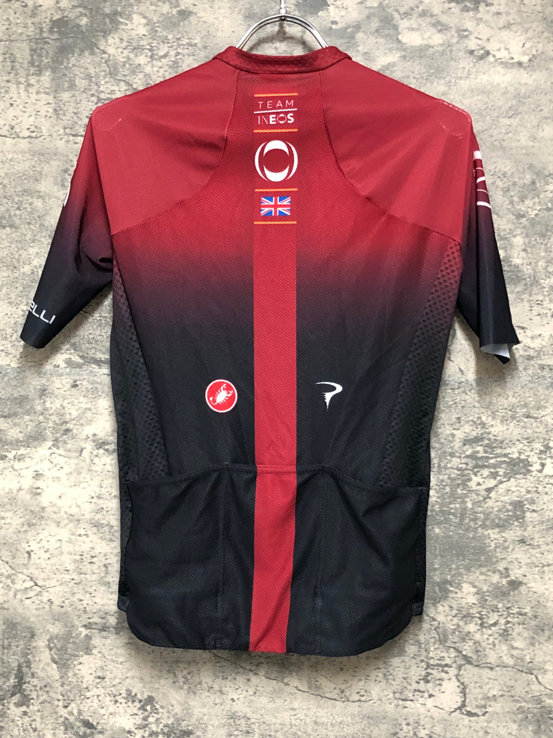 KD940 カステリ CASTELLI 半袖 サイクルジャージ 赤 黒 M INEOS