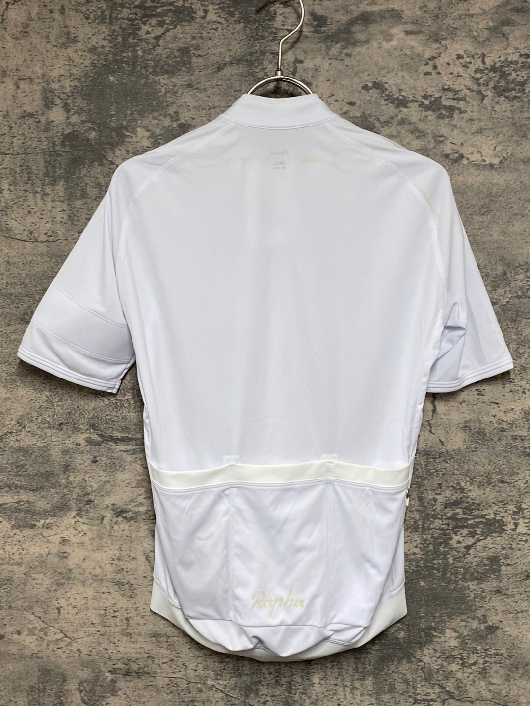KG934 ラファ Rapha MENS SHORT SLEEVE CORE JERSEY 半袖 サイクルジャージ 白 S ※シミ