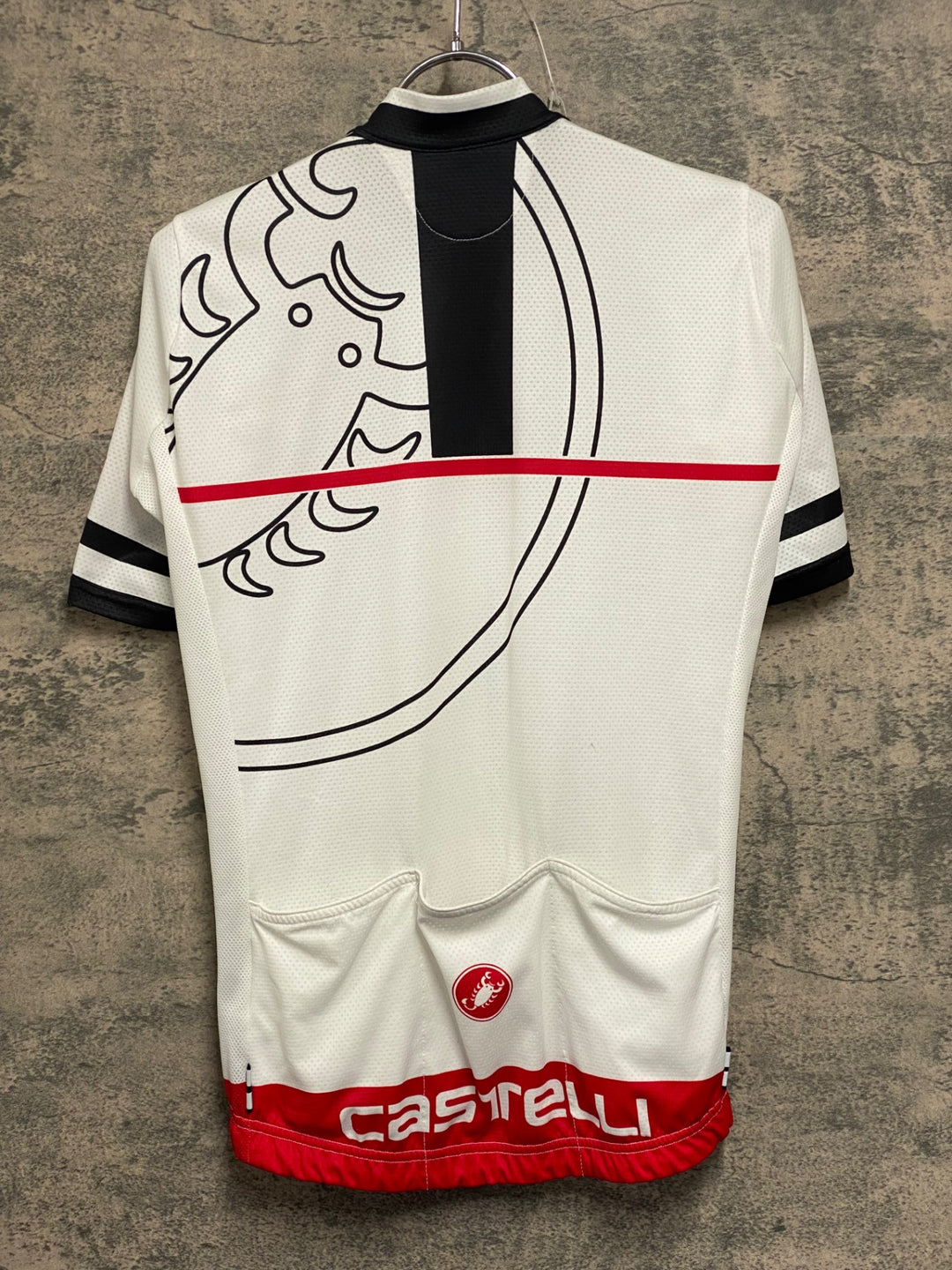 JV204 カステリ CASTELLI 半袖 サイクルジャージ グレー 白 S